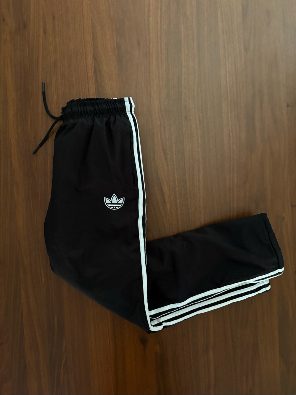 Adidas Black Joggers with White Side Stripes